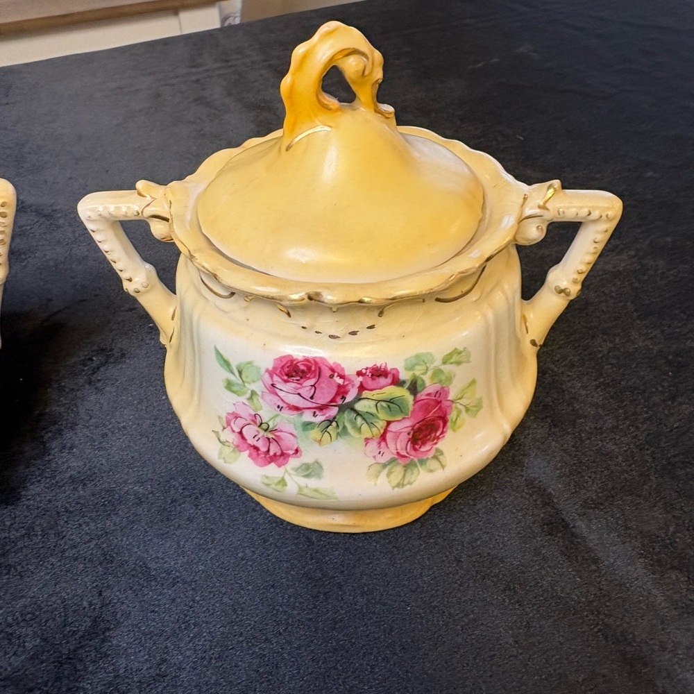 Vintage R.S.Prussia Porcelain Creamer And Covered Sugar - Bowl Set - Picture 3 of 9